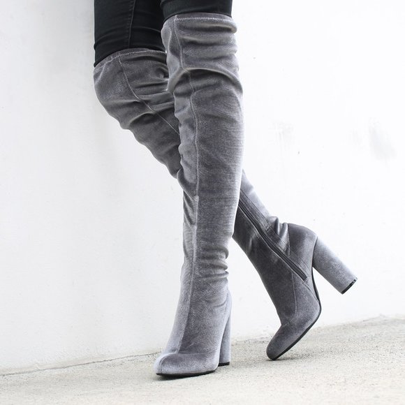 Emilia Over Knee Women's High Heel Boots - Picture 1 of 4